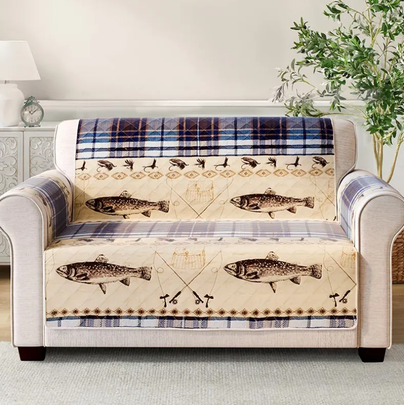 Fly Fishing Quilted Furniture Cover Loveseat or Sofa