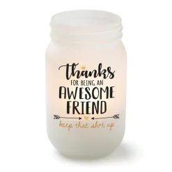 Frosted Mason Jar Votive Holder Awesome Friend