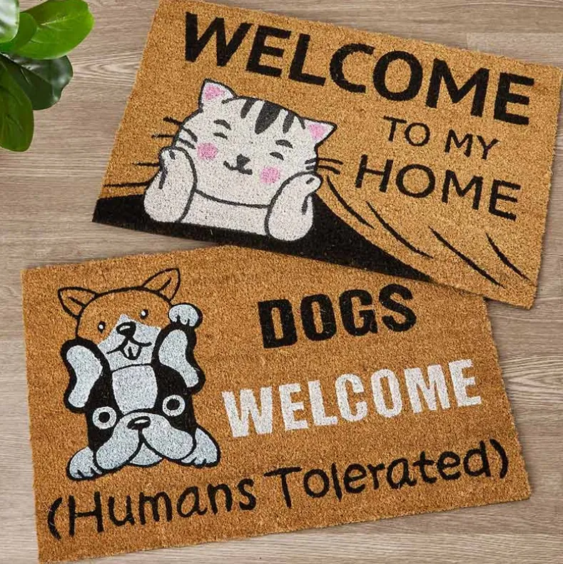 Funny Cat or Dog Coir Doormat 18" x 28"