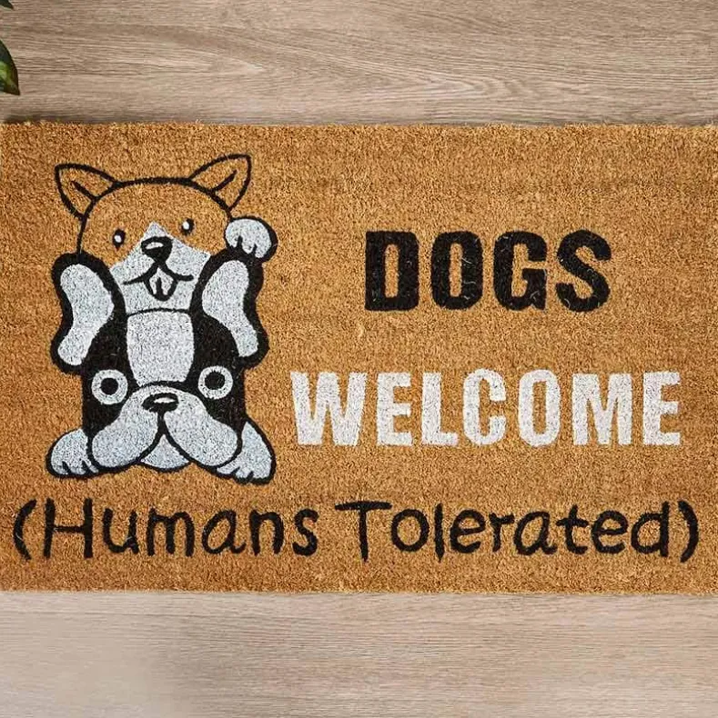 Funny Cat or Dog Coir Doormat 18" x 28"