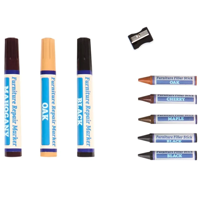 Furniture Repair and Restore Kit 3 Markers and 5 Wax Filler Sticks