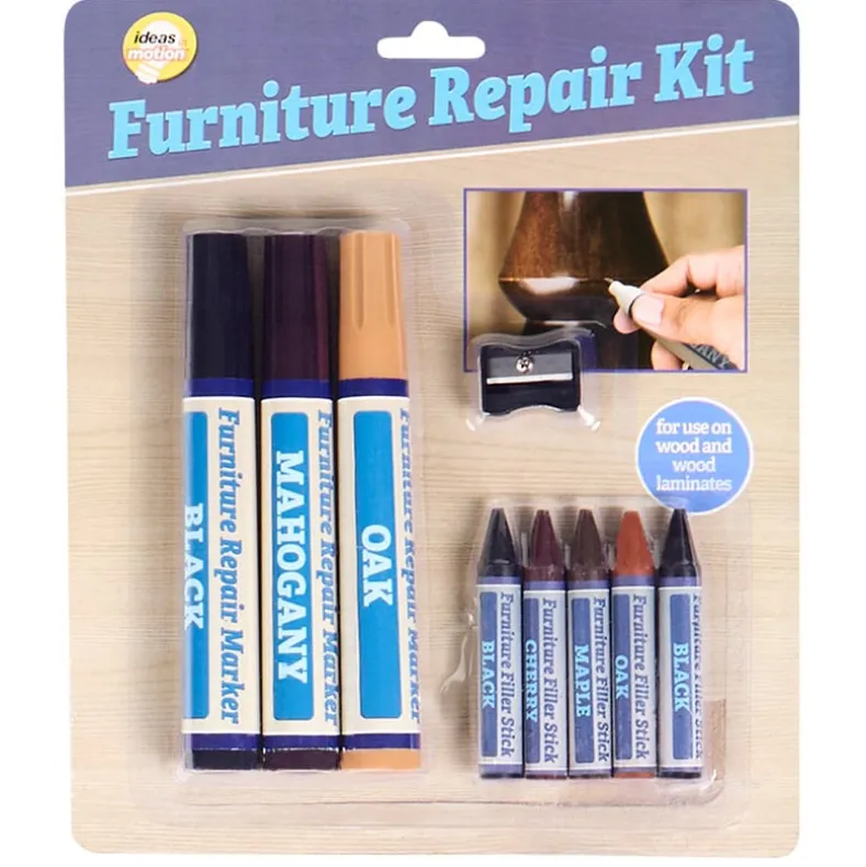 Furniture Repair and Restore Kit 3 Markers and 5 Wax Filler Sticks