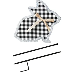 Galvanized Gingham Bunny Stake