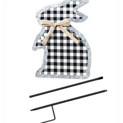 Galvanized Gingham Bunny Stake
