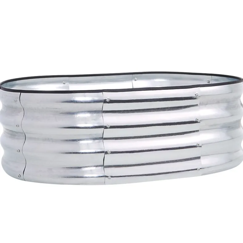 Galvanized Oval Raised Garden Bed Kit