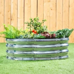 Galvanized Oval Raised Garden Bed Kit