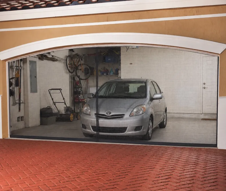 Garage Screen Doors-Ventilated, Transparent, with Magnetic Closure