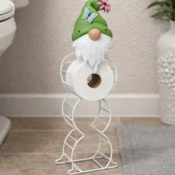 Garden Gnome Metal Toilet Paper Holder