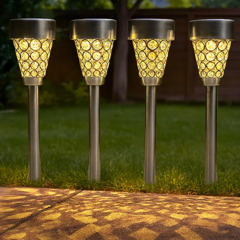 Garden Stake Lights Crystalline Design-Set of 4