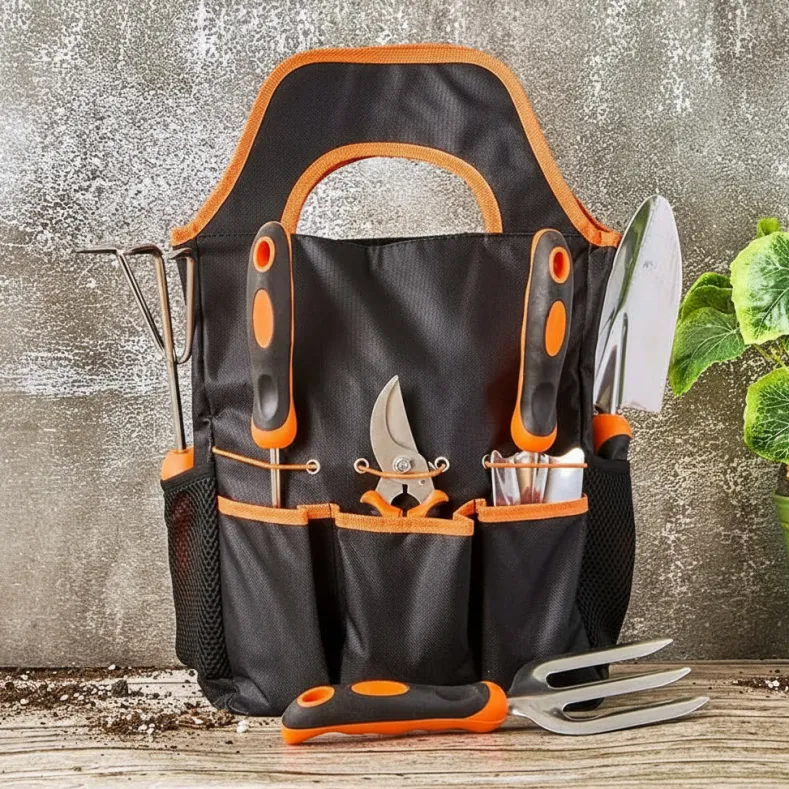 Garden Tool Set With Caddy - 7 Piece Set