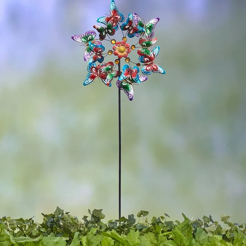 Garden Wind Spinner Stakes with Ladybug, Hummingbird, and Butterfly