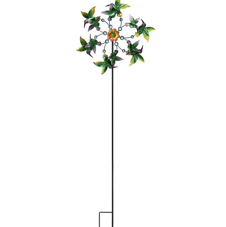 Garden Wind Spinner Stakes with Ladybug, Hummingbird, and Butterfly