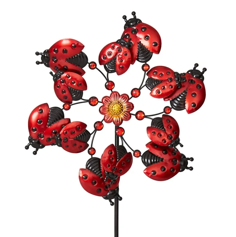 Garden Wind Spinner Stakes with Ladybug, Hummingbird, and Butterfly