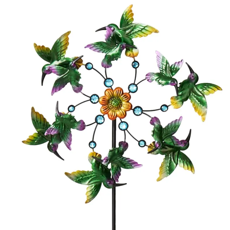 Garden Wind Spinner Stakes with Ladybug, Hummingbird, and Butterfly