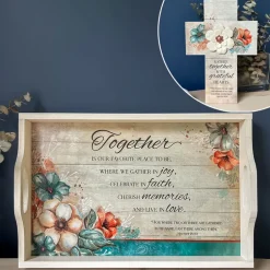 Gather Together Collection - Pie Plate, Wall Cross, Measuring Spoons, Tray