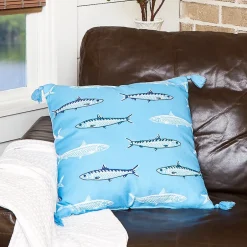 Gone to the Lake Embroidered Decorative Pillow