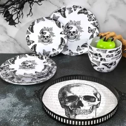 Gothic Elegance Halloween Skull Serving Tray