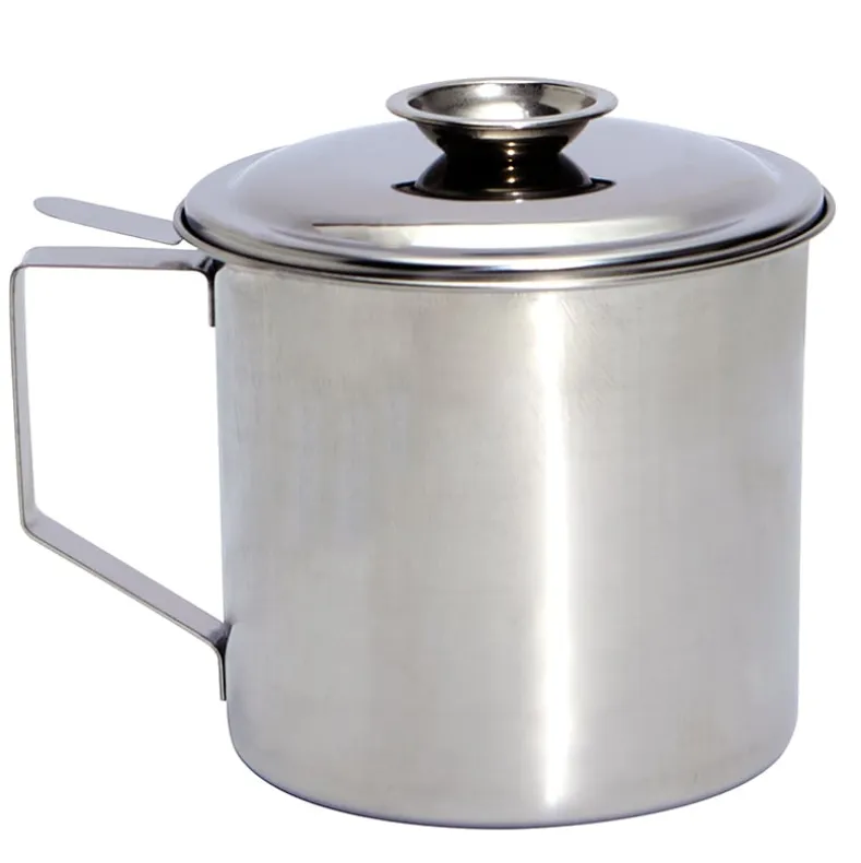 Grease Container with Removable Strainer Stainless Steel