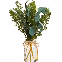 Greenery Mix Floral Vase Bouquet With Fairy Lights