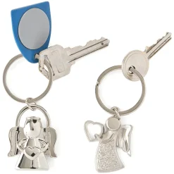 Guardian Angel Keychain Stainless Steel 2-pc
