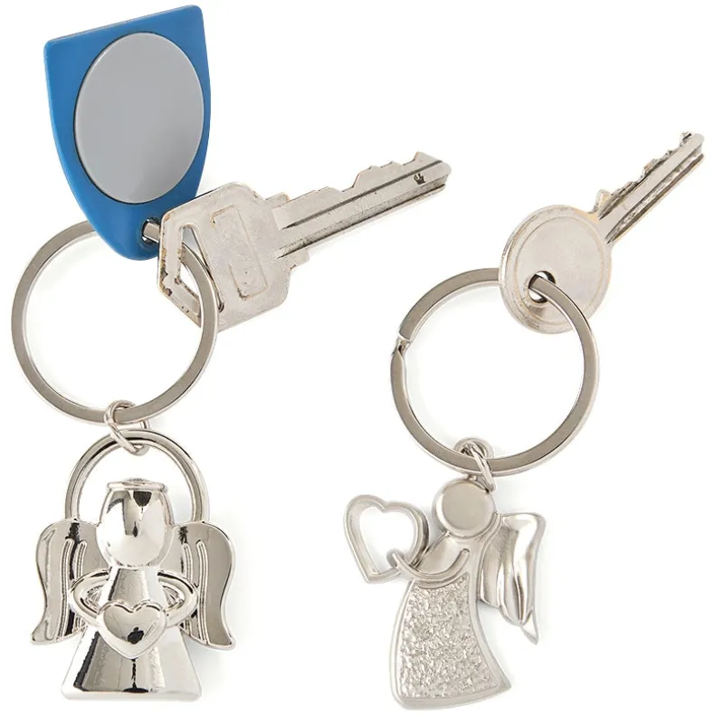 Guardian Angel Keychain Stainless Steel 2-pc