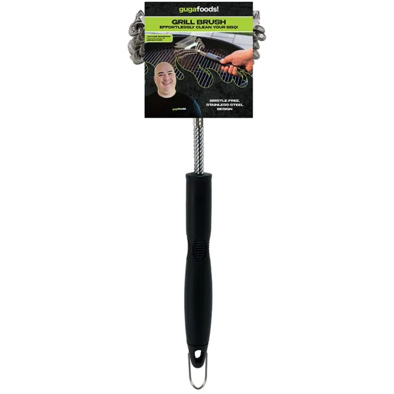 Guga Foods Grill Brush And Scraper Durable Stainless Steel Bristles