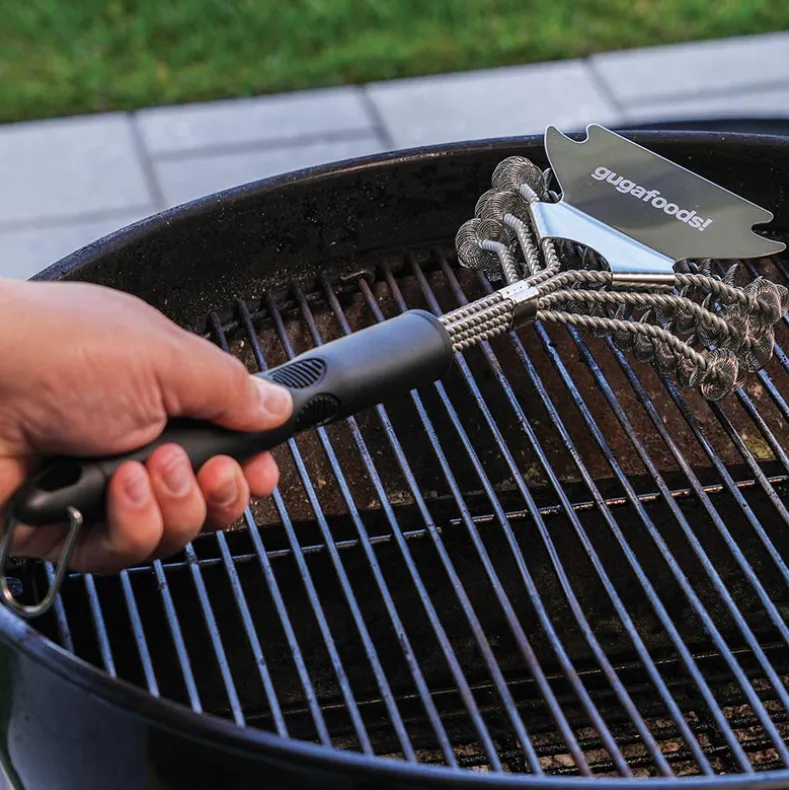 Guga Foods Grill Brush And Scraper Durable Stainless Steel Bristles