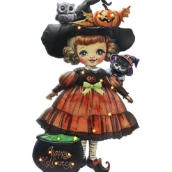 Halloween Lighted Standing Witch or Scarecrow Greeter