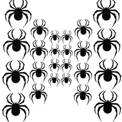 Halloween Spider Decor - 24 Piece Set