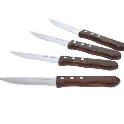 Hamilton Beach Steak Knife Set of 4 with Wooden Handle