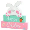 Happy Easter Stacked Block Sign with Bunny - Natural or Spring