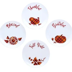 Harvest Plaid Tableware - Salad Plates or Serving Tray