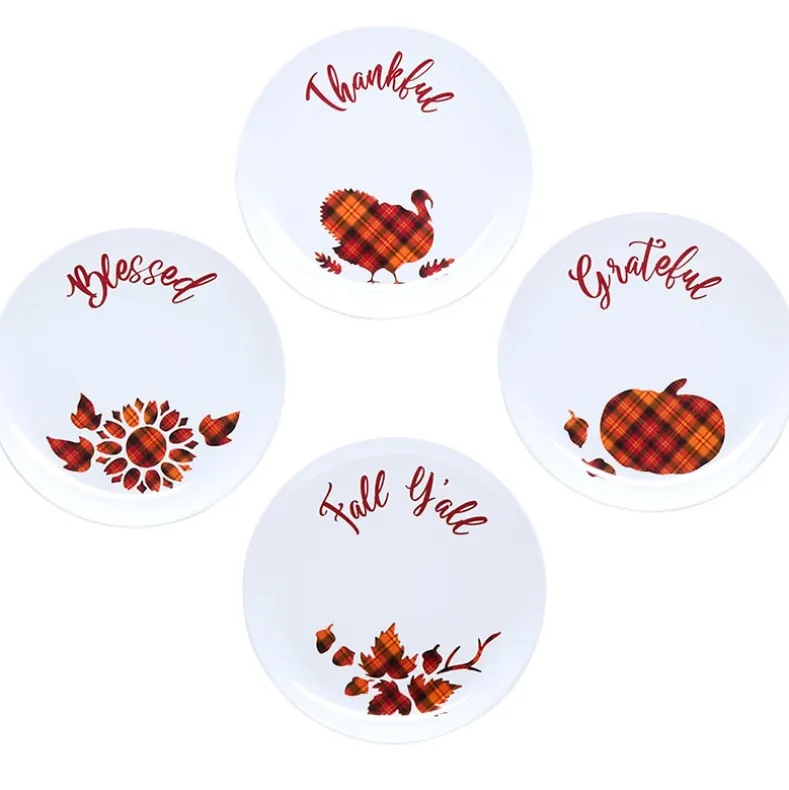 Harvest Plaid Tableware - Salad Plates or Serving Tray