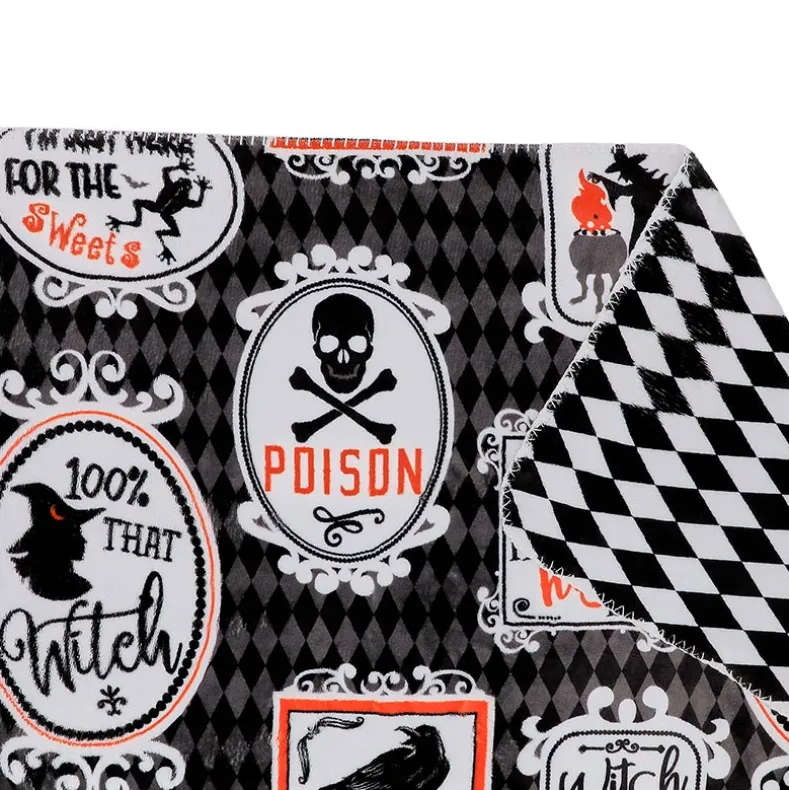 Haunted Walls Reversible Heavyweight Cozy Polyester Flannel Throw Blanket