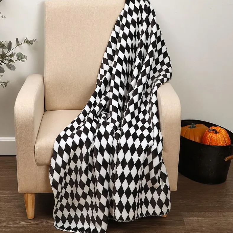Haunted Walls Reversible Heavyweight Cozy Polyester Flannel Throw Blanket