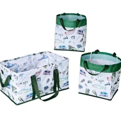 Heavy-Duty All Purpose Patterned Tote Bags - Set of 3