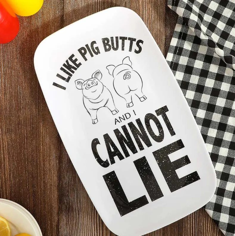 Hilarious Pig Butts Serving Platter with Pig Icon