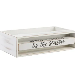 Holiday Bathroom Countertop Storage Tray With Rotating Phrases