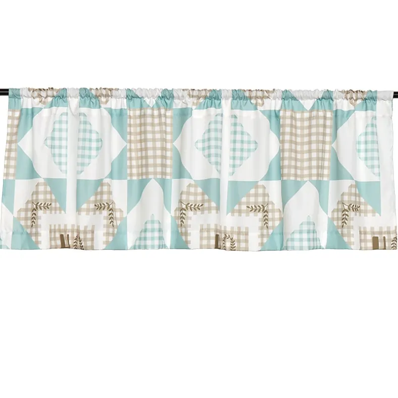 Home Pattern Shower Curtain, Bath Rug, Hand Towels, Valance, or Hooks
