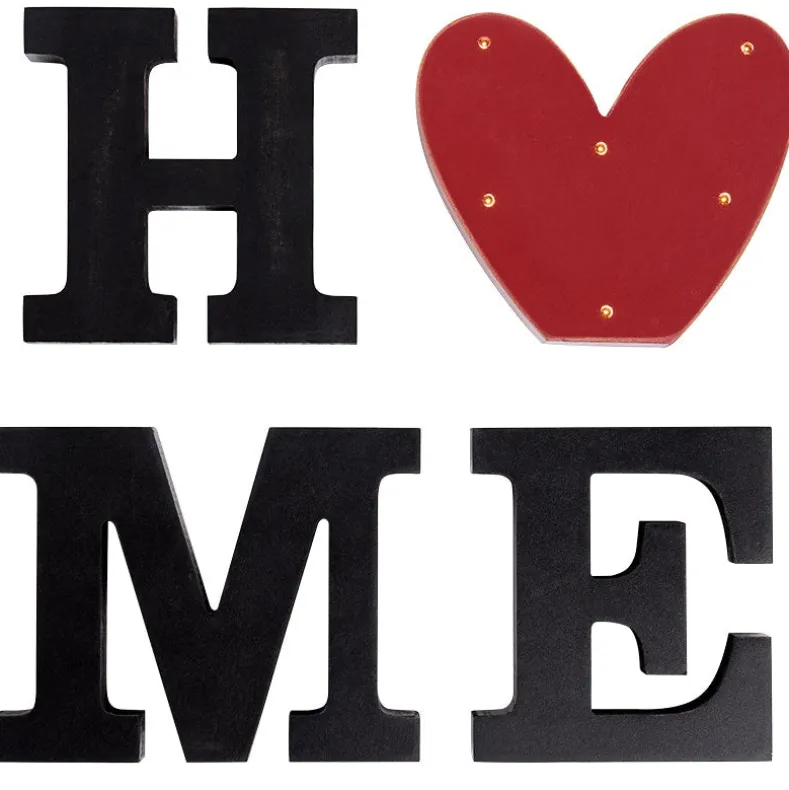 Home Sign with Lighted Heart or Set of 4 Icons