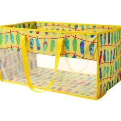 Home Storage Tote Bin with Mesh - Flip Flop or Shell Print