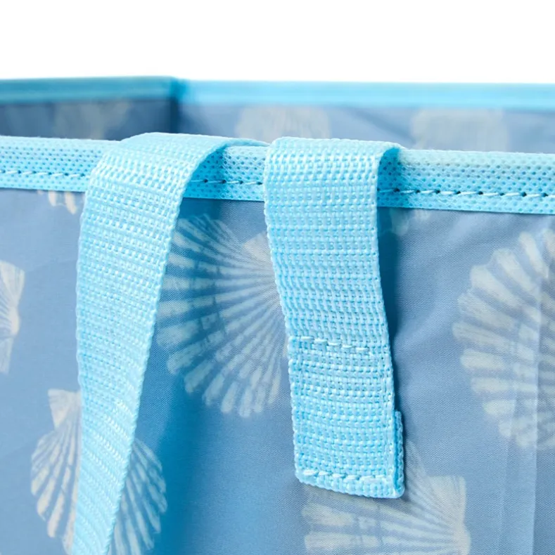 Home Storage Tote Bin with Mesh - Flip Flop or Shell Print