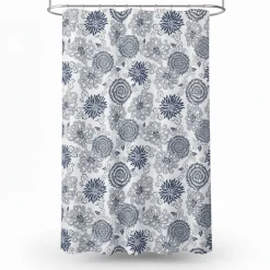 Homewear Chrysanthemum Shower Curtain with Hooks