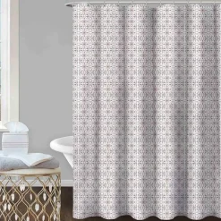 Homewear Floral Infinity Shower Curtain with Hooks