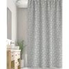 Homewear Geometric Cotton Duck Shower Curtain with Buttonhole Top