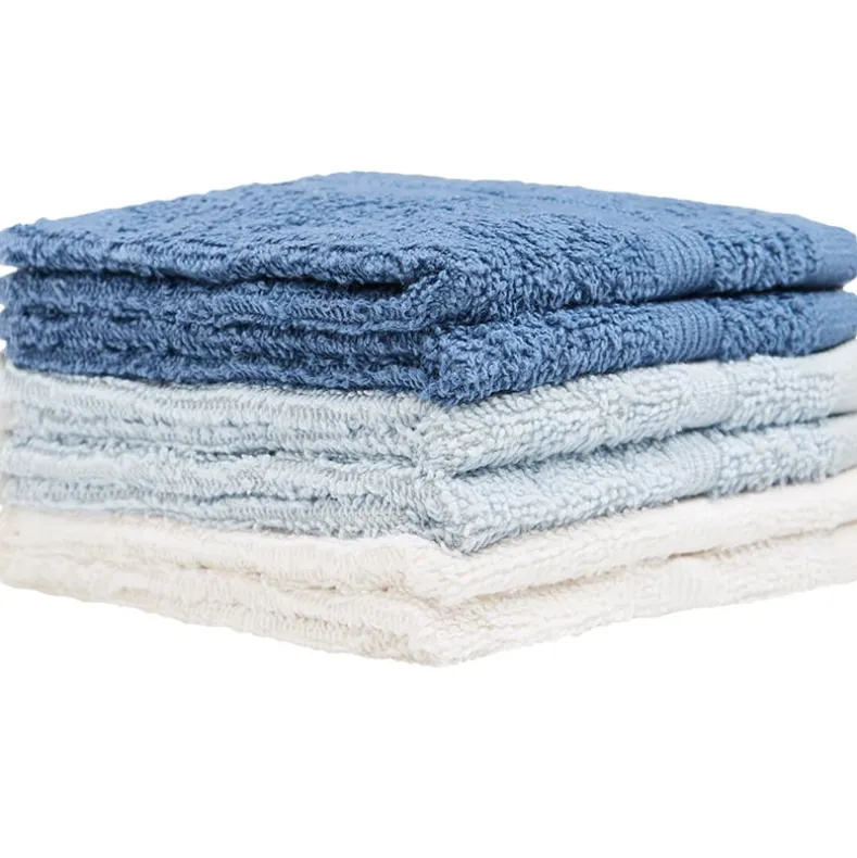 Homewear High Rise Stripe Low Twist Cotton Washcloth, Set of 6