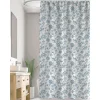 Homewear Jacobean Floral Cotton Duck Shower Curtain with Buttonhole Top