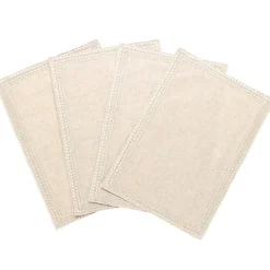 Homewear Linen Hemstitch Border Set of 4 Placemats 13" x 19"