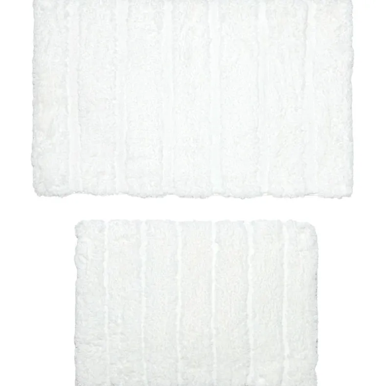 Homewear Luxury Stripe Bath Rug with Non-Skid Backing, Set of 2