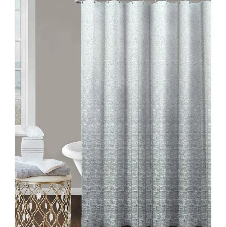 Homewear Ombré Yarn Dyed Shower Curtain with Buttonhole Top